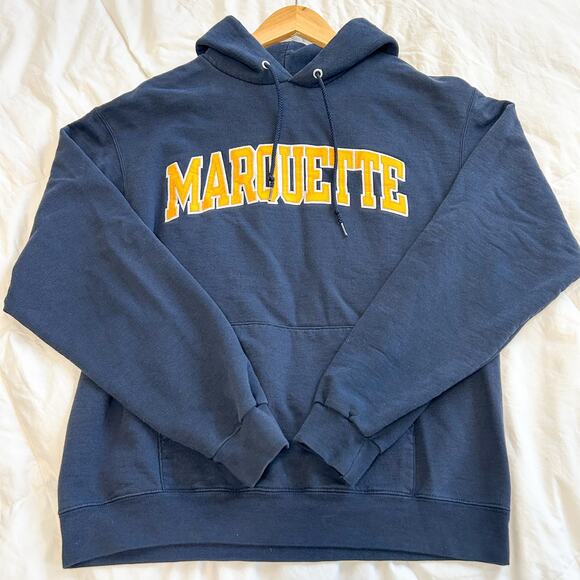 Champion Marquette University Hoodie Sweatshirt Men’s Medium Navy Blue - Picture 1 of 8
